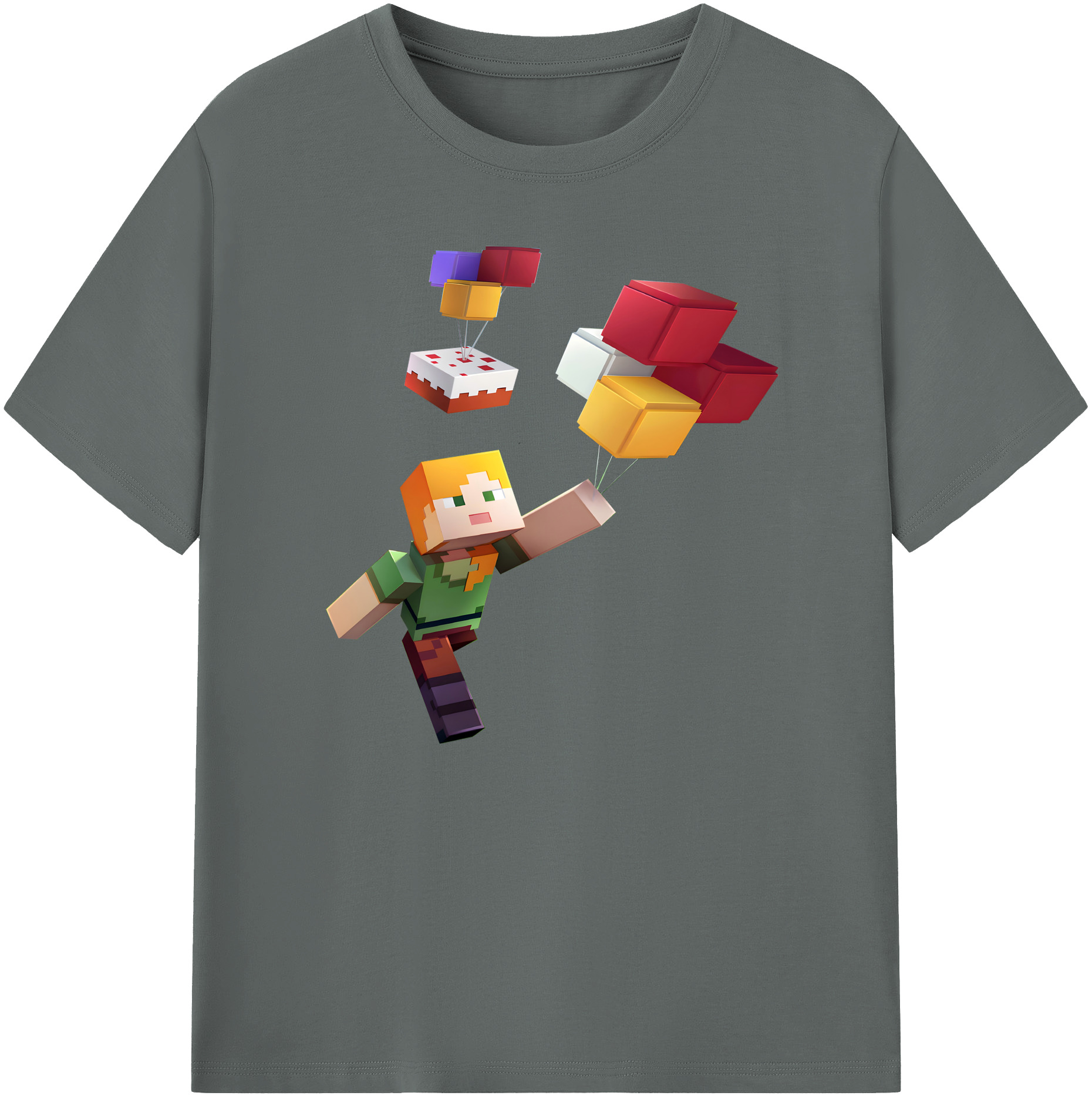 （画像用） マインクラフト ブロックの世界 Minecraft MC Block world 綿100％ メンズ半袖Tシャツ｜肌触りやわらか＆通気性